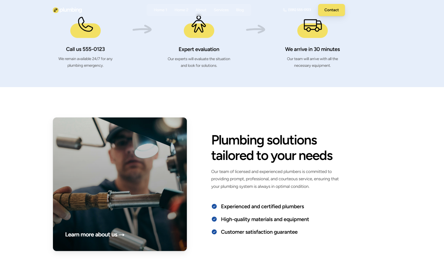 Plumbing services website sample