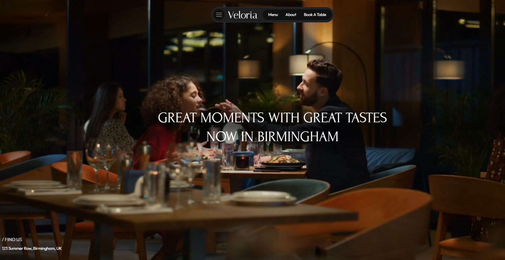 Restaurant website sample
