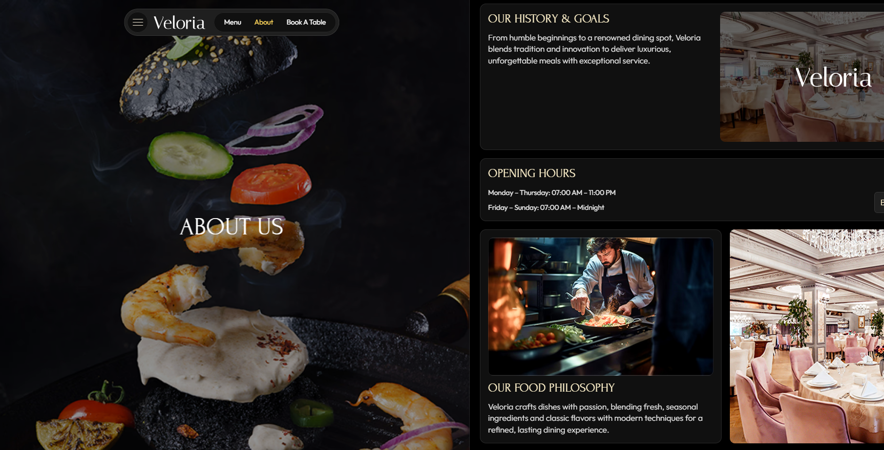Restaurant website sample