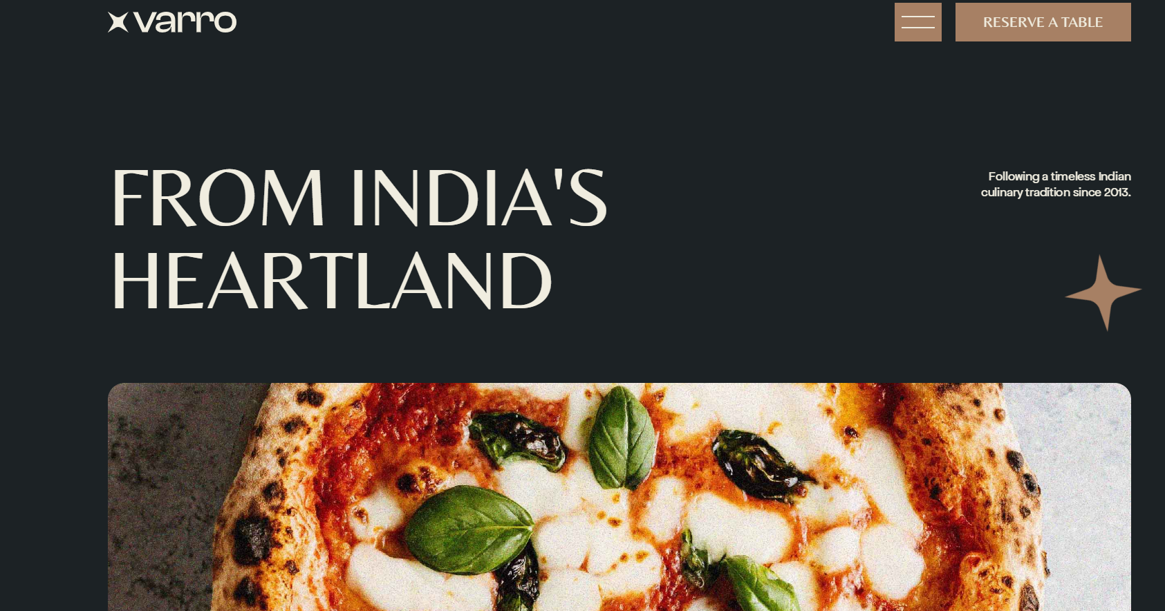 Indian restaurant website sample