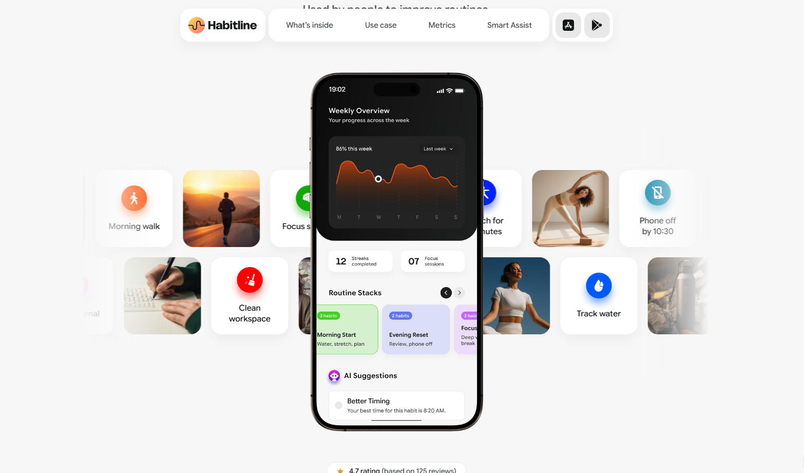Habit tracking application sample